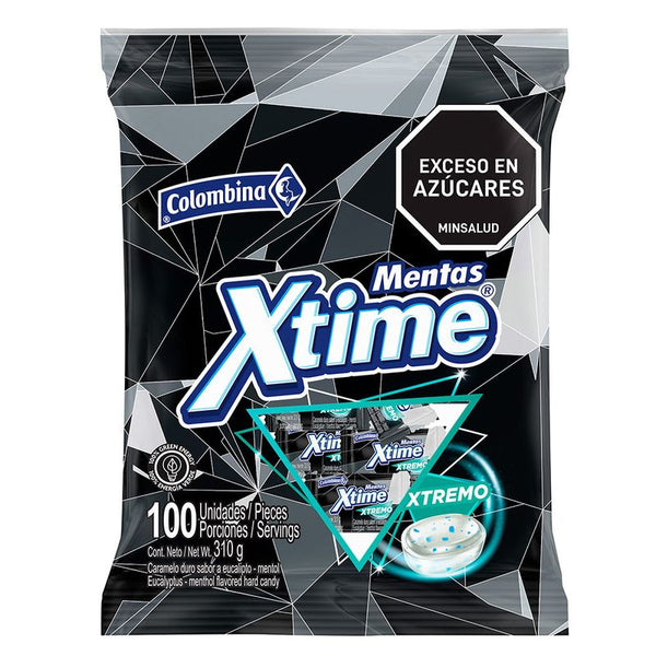 caramelo duro xtime 100u 310g eucalipto